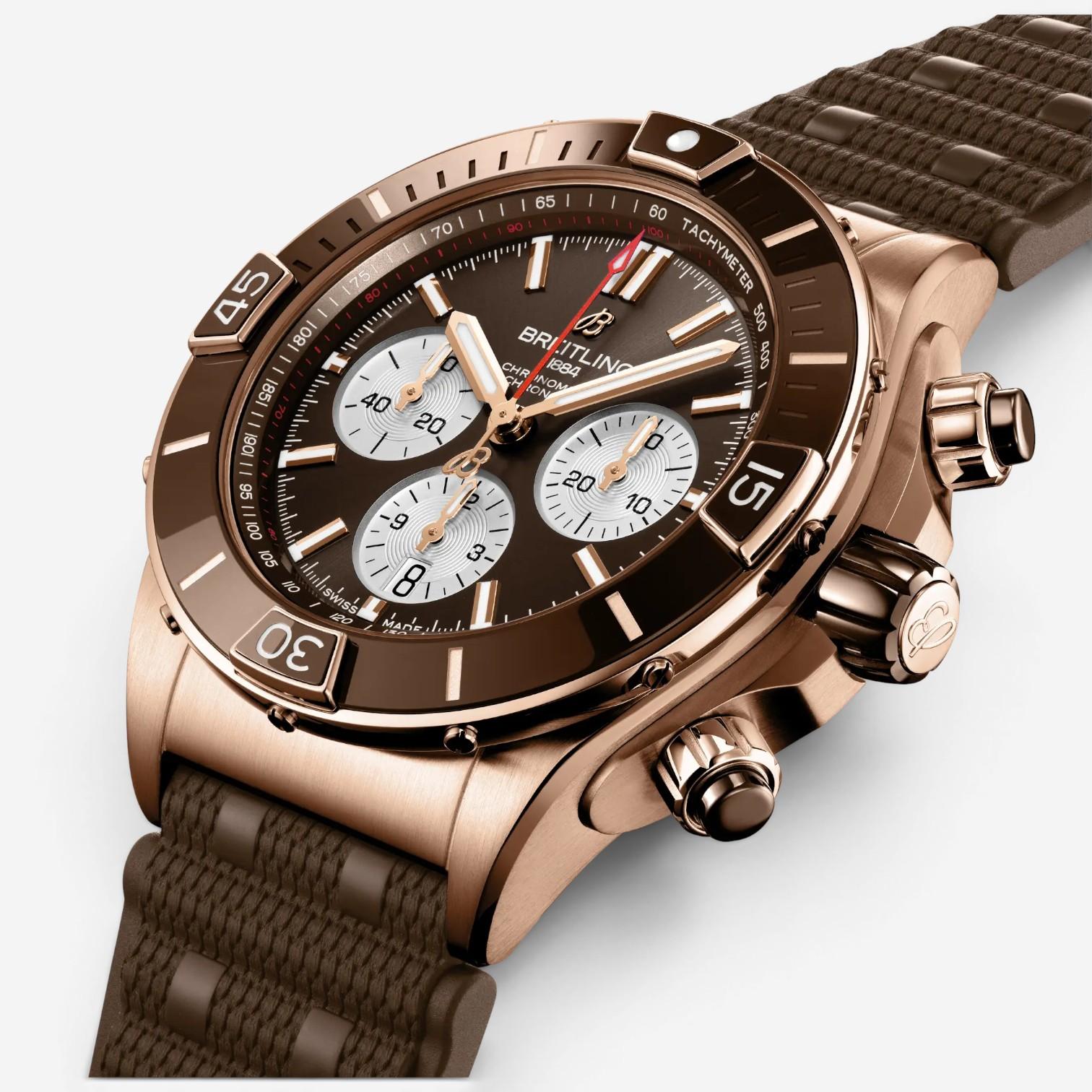 Breitling Super Chronomat 18K Rose Gold Automatic Men's Watch RB0136E31Q1S1