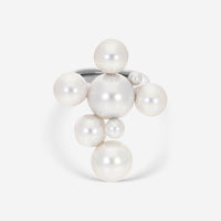 Assael 18K White Gold South Sea Cultured Pearl & Japanese Akoya Cultured Pearl Bubble Ring 6.5 RBUMS-5 - THE SOLIST