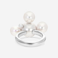 Assael 18K White Gold South Sea Cultured Pearl & Japanese Akoya Cultured Pearl Bubble Ring 6.5 RBUMS-5 - THE SOLIST