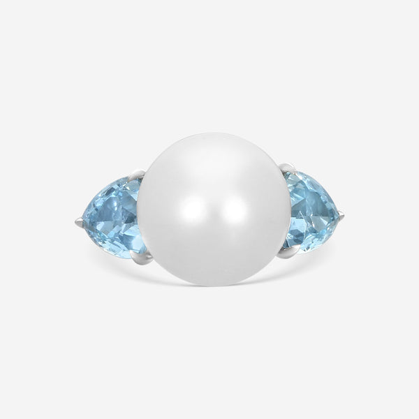 Assael - Aquamarine & South Sea Cultured Pearl Ring RCO-WAQ - THE SOLIST