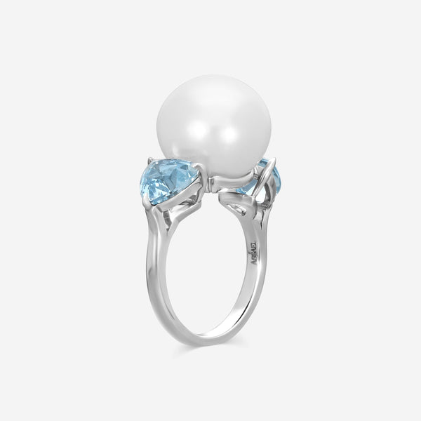 Assael - Aquamarine & South Sea Cultured Pearl Ring RCO-WAQ - THE SOLIST