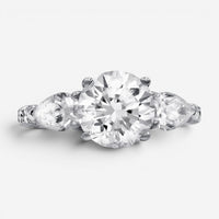Diana M. Jewels Three Stone Platinum Diamond Engagement Ring Sz. 6.5 RD2228