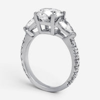 Diana M. Jewels Three Stone Platinum Diamond Engagement Ring Sz. 6.5 RD2228