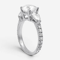 Diana M. Jewels Three Stone Platinum Diamond Engagement Ring Sz. 6.5 RD2228