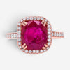 Diana M. Jewels 14K Rose Gold Ruby & Diamond Statement Ring Sz. 6 RDR182