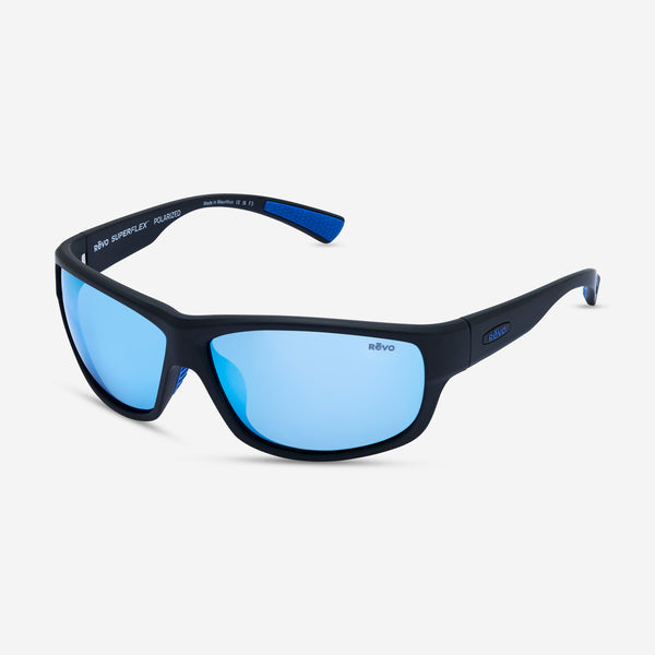 Revo Caper Matte Black & Blue Water Wrap Sunglasses RE1092N01BL - THE SOLIST