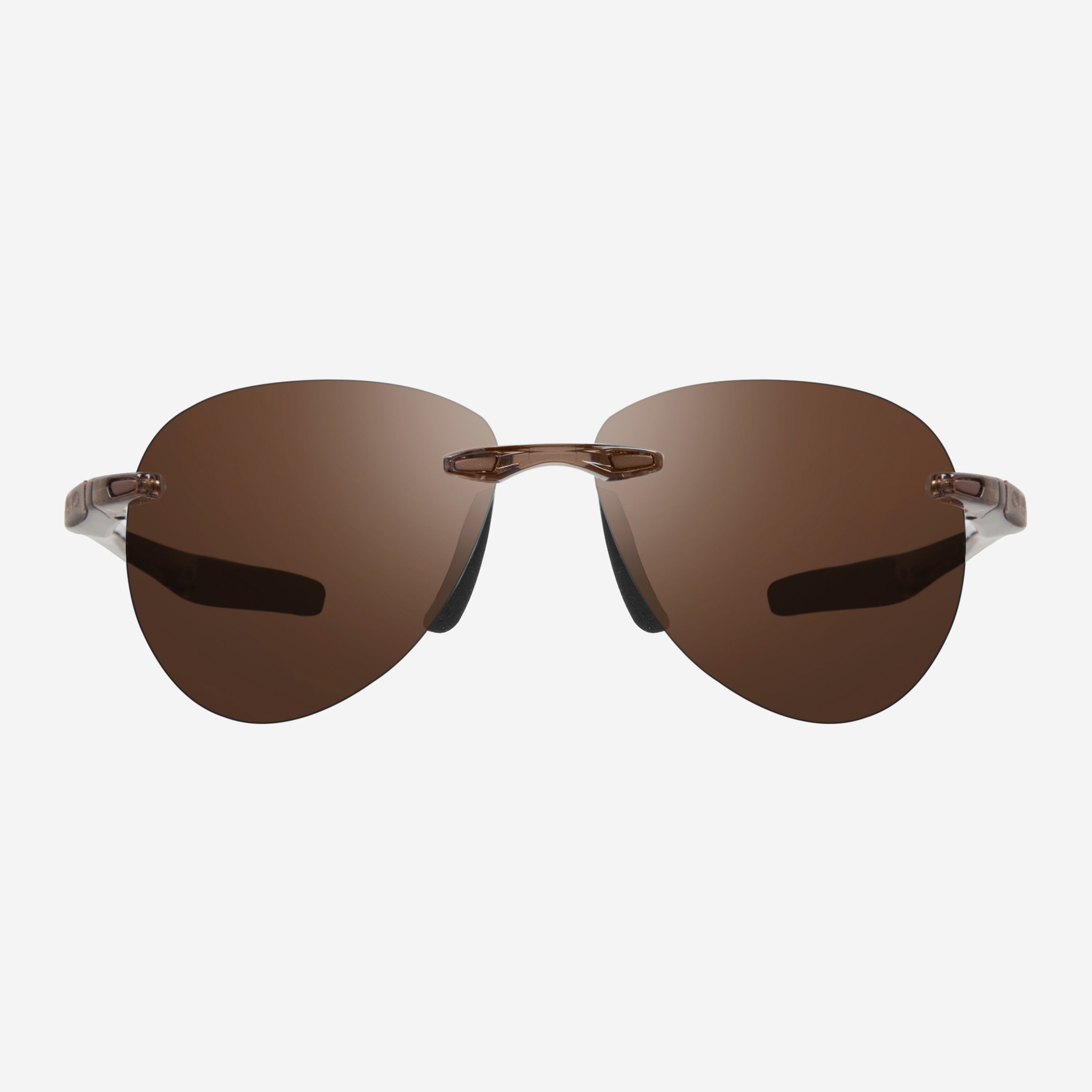 Revo Descend Crystal Brown & Terra Rimless Aviator Sunglasses RE116902BR - THE SOLIST