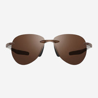 Revo Descend Crystal Brown & Terra Rimless Aviator Sunglasses RE116902BR - THE SOLIST