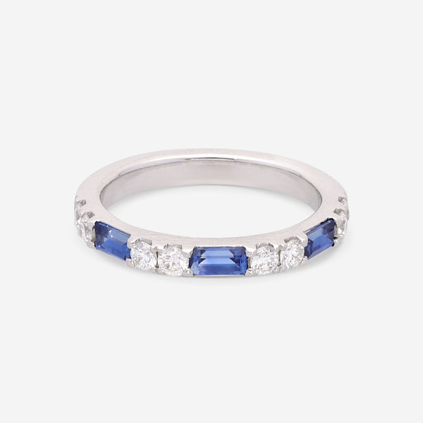 Ina Mar 14K White Gold Alternating Baguette Sapphire and Diamond Ring RG-085897-Sapp - THE SOLIST
