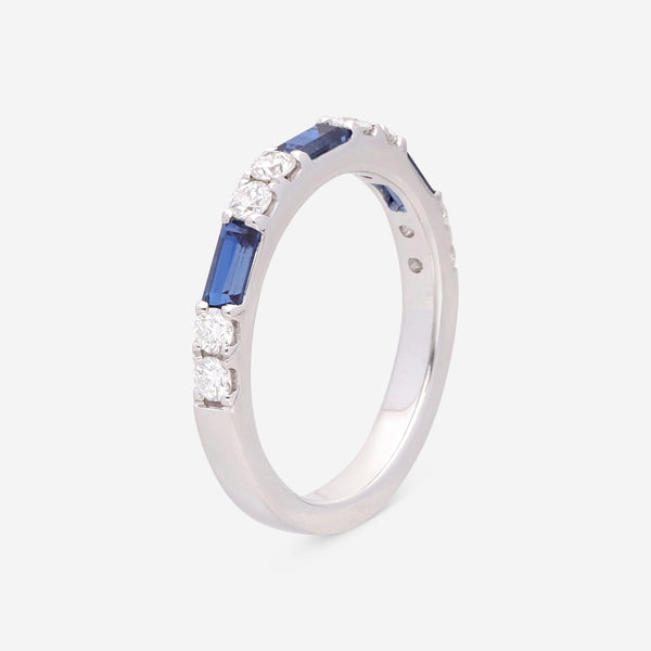 Ina Mar 14K White Gold Alternating Baguette Sapphire and Diamond Ring RG-085897-Sapp - THE SOLIST