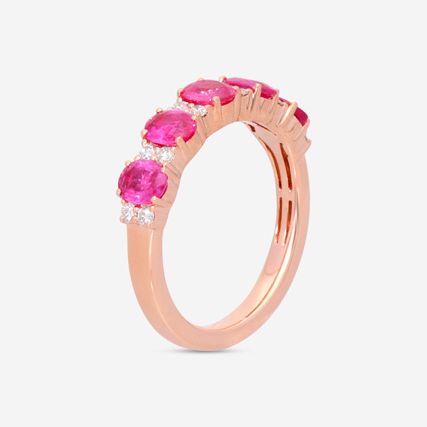 Ina Mar 14K Rose Gold Ruby & Diamond 5-Gemstone Ring RG-085921-Ruby - THE SOLIST
