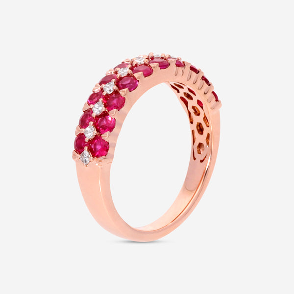Ina Mar 14K Rose Gold Ruby & Diamond Double Row Ring RG-085922-Ruby - THE SOLIST