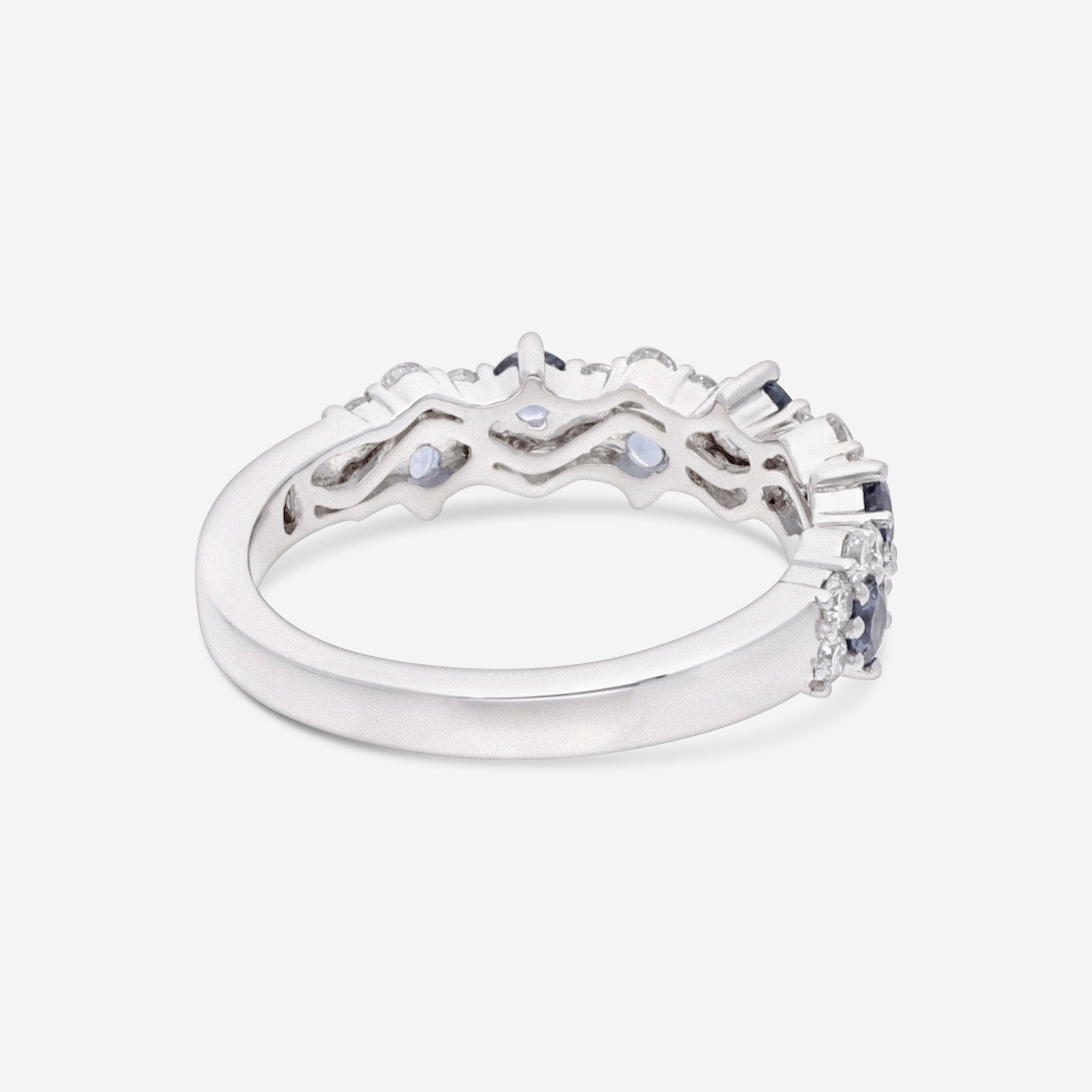 Ina Mar 14K White Gold Staggered Sapphire & Diamond Ring RG-085937-Sapp
