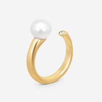 Assael Perfect Pair 18K Yellow Gold Pearl & Diamond Ring Sz. 6 ROO00006 - THE SOLIST