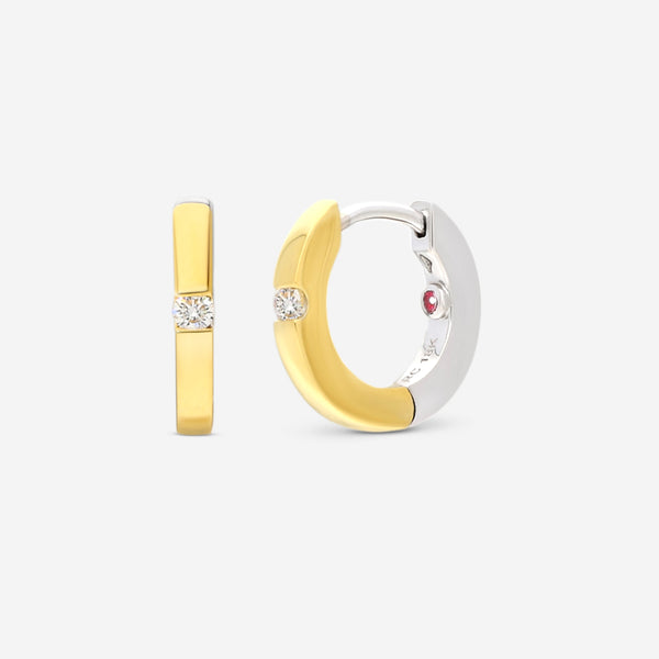 Roberto Coin 18K Yellow & White Gold Diamond Two-Tone Hoop Earrings 002076AJERX0 - THE SOLIST