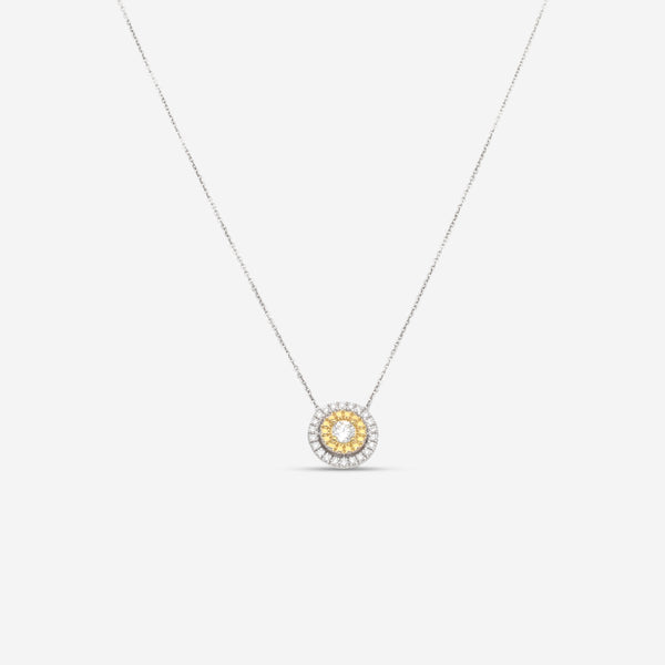 Roberto Coin 18K White & Yellow Siena Diamond Dot Large Pendant Necklace 111479AVCHX0 - THE SOLIST