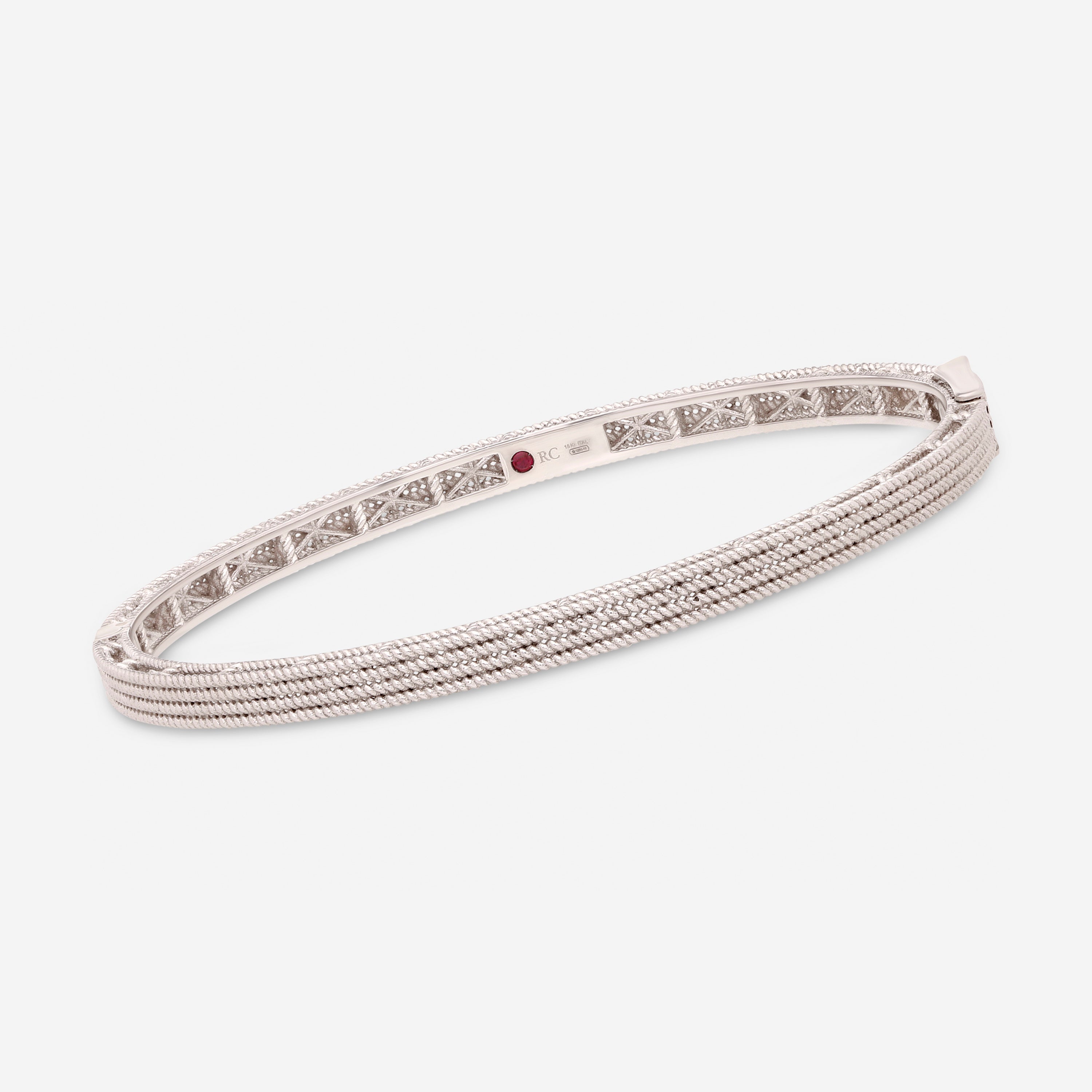Roberto Coin Symphony Barocco 18K White Gold Bangle Bracelet 7771361AWBA0 - THE SOLIST