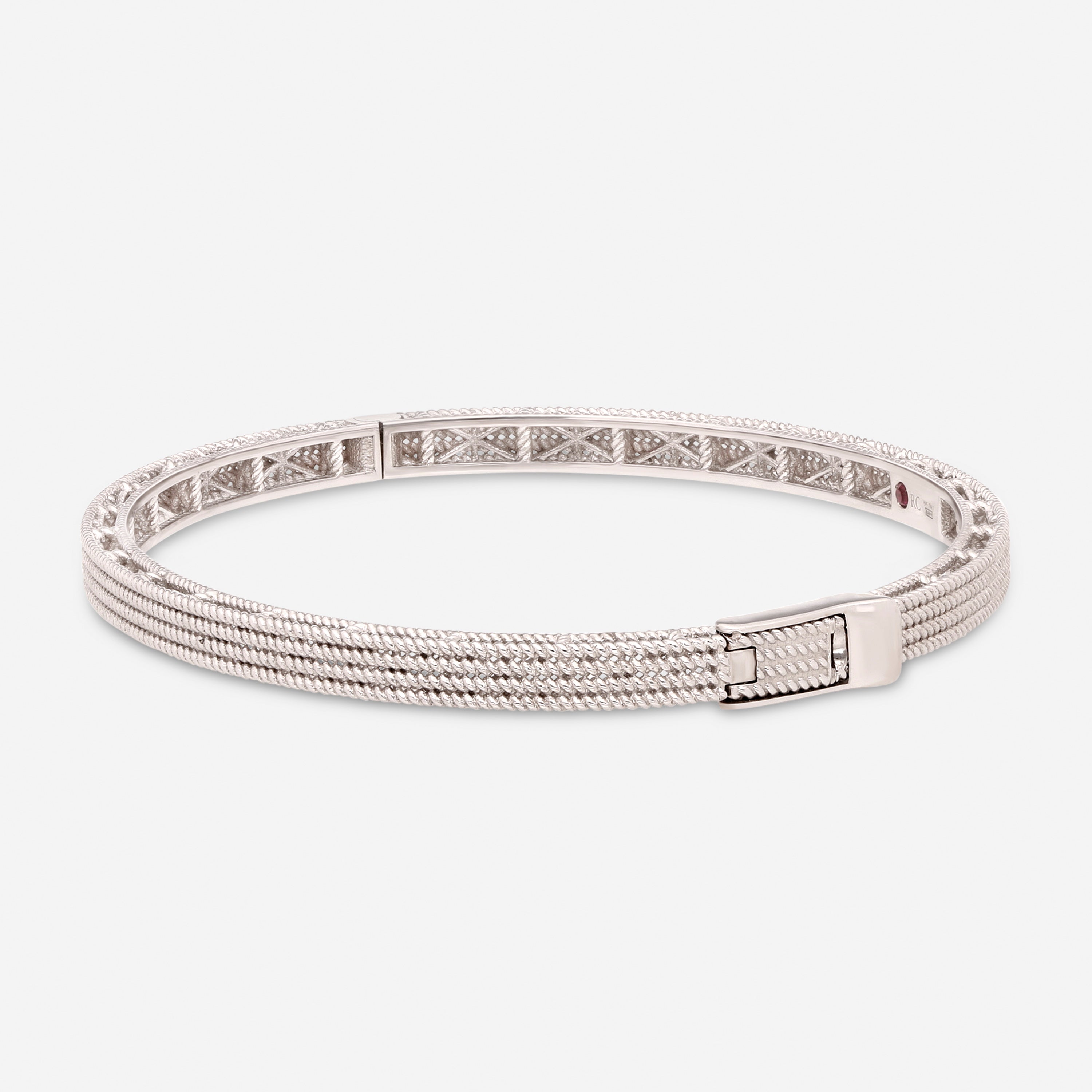 Roberto Coin Symphony Barocco 18K White Gold Bangle Bracelet 7771361AWBA0 - THE SOLIST