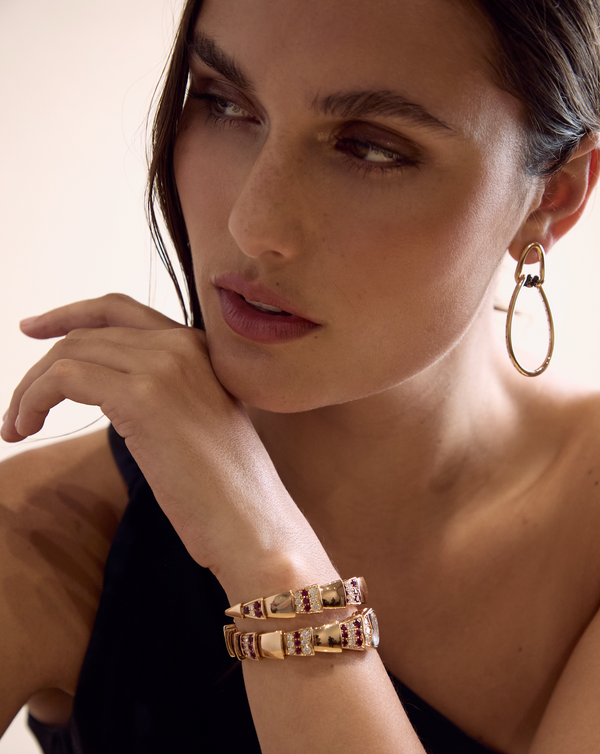 Roberto Coin Cialoma 18K Rose Gold Black Diamond Doorknocker Earrings 7773239ABERX