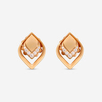 Roberto Coin Petal 18K Rose Gold Diamond Stud Earrings 7773270AXERX