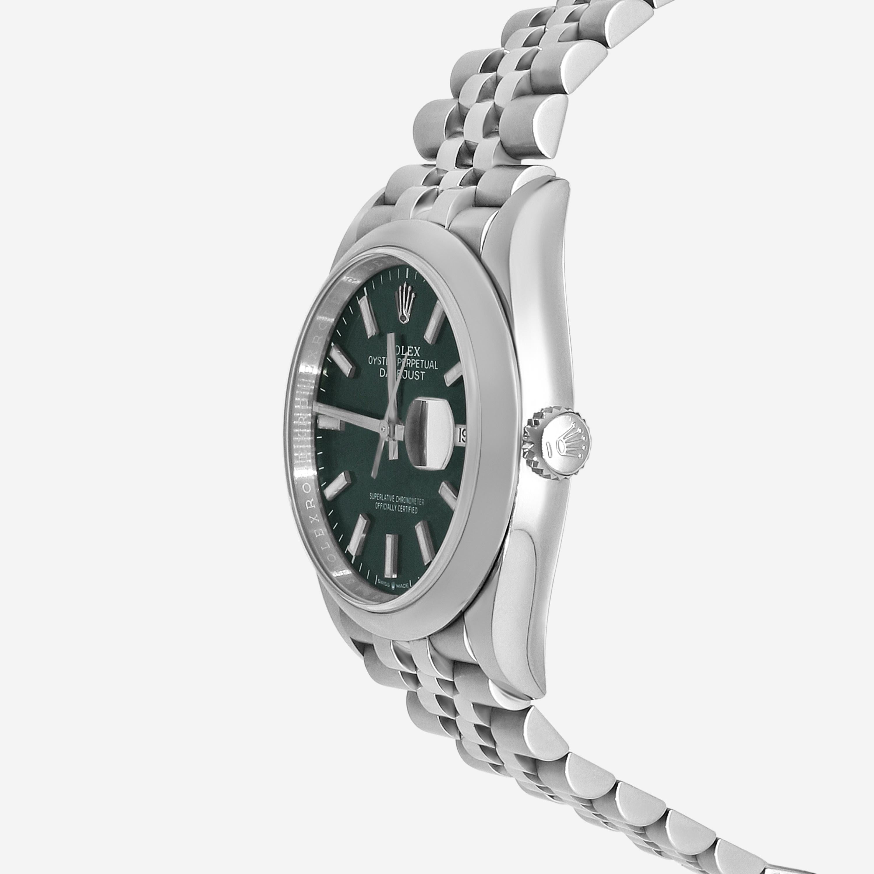 Rolex Datejust 36 Stainless Steel Green Automatic Unisex Watch 126200