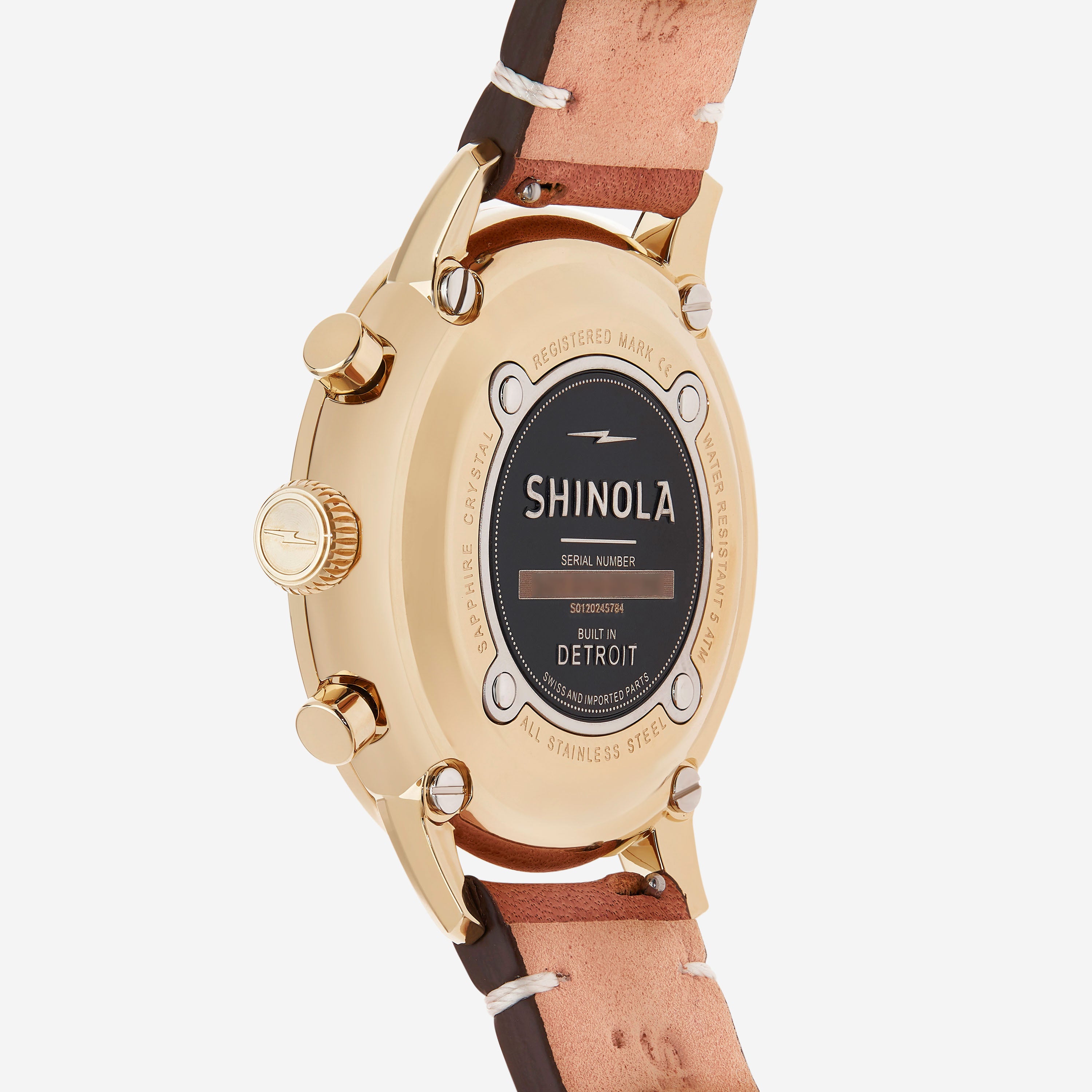 Shinola The Traveler Gold PVD Men's Quartz Chronograph Watch S0120245784 - THE SOLIST