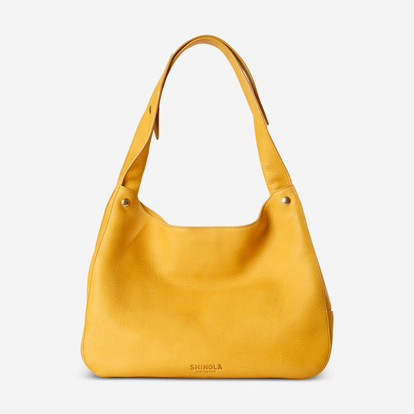 Shinola The Snap Golden Natural Grain Leather Shoulder Bag 20217385-GO