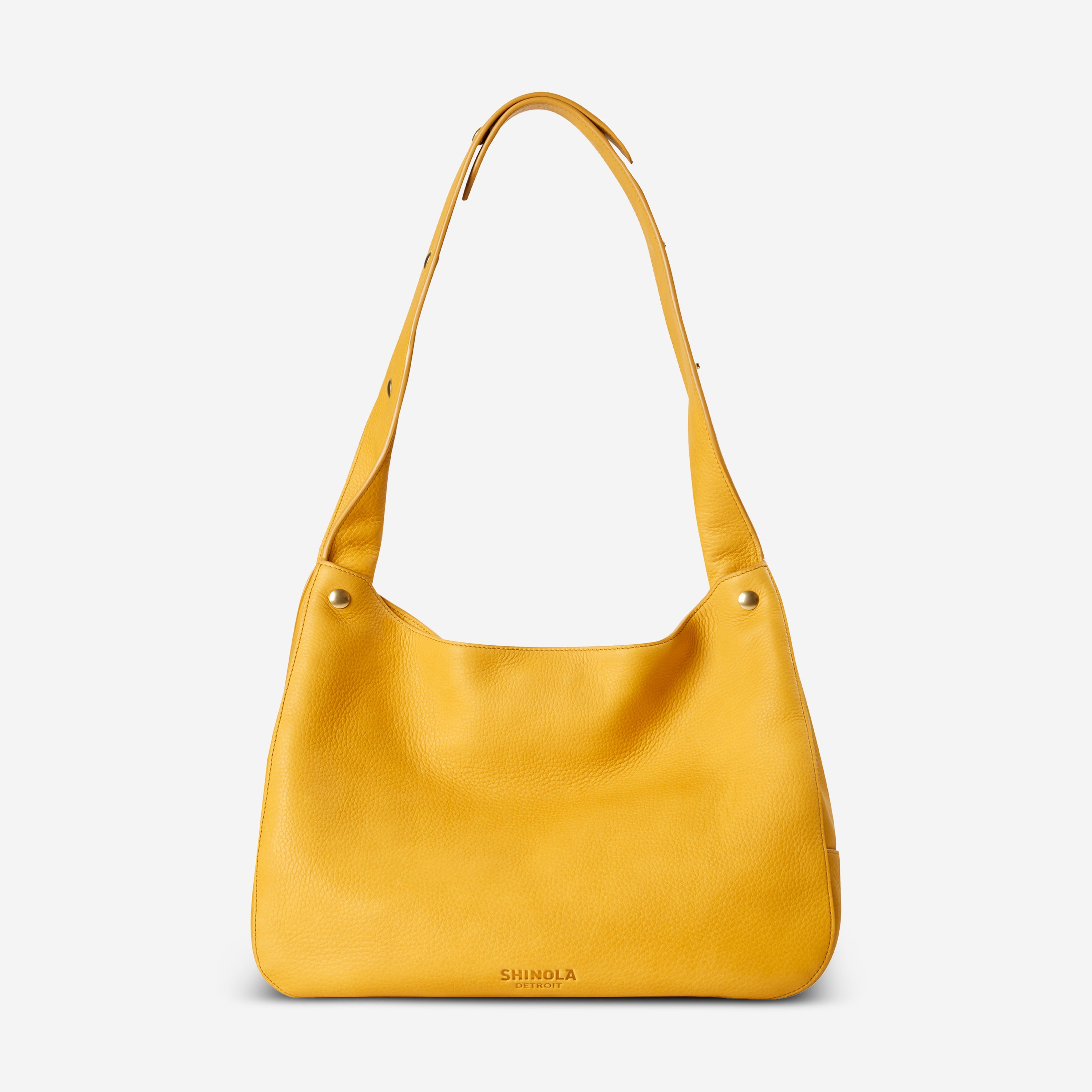 Shinola The Snap Golden Natural Grain Leather Shoulder Bag 20217385-GO
