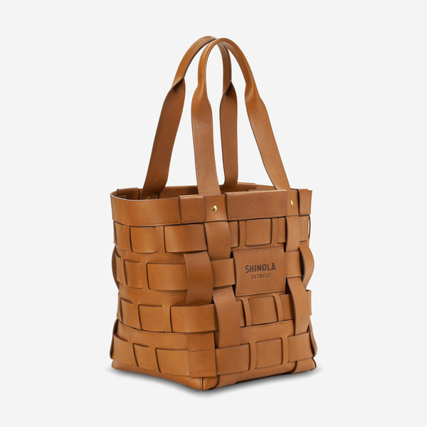 Shinola The Medium Bixby Tan Vachetta Leather Basket Bag 20254496
