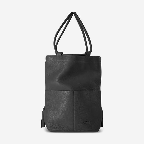 Shinola The Pocket Black Natural Grain Leather Drawstring Backpack 20265343-BL - THE SOLIST