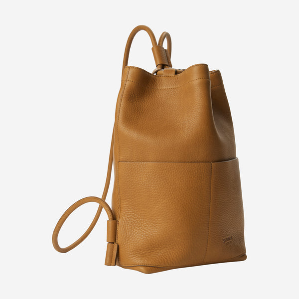 Shinola The Pocket Tan Natural Grain Leather Drawstring Backpack 20265343 - THE SOLIST