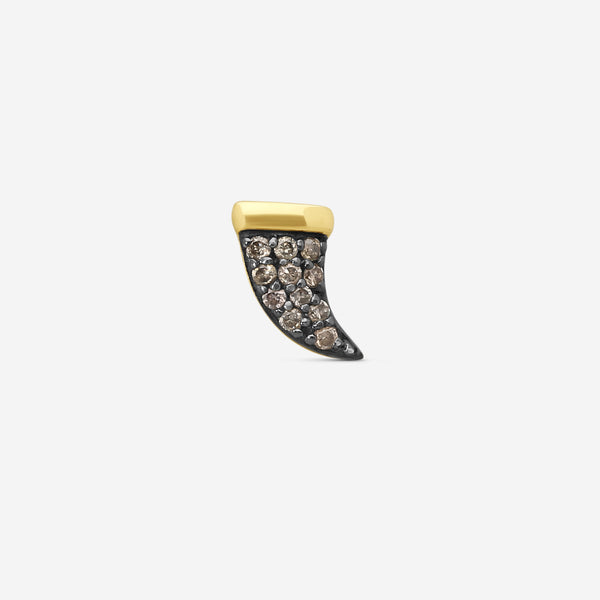 Sydney Evan Mini Horn 14K Yellow Gold Diamond Mono Stud Earrings S25383BND-YB - THE SOLIST