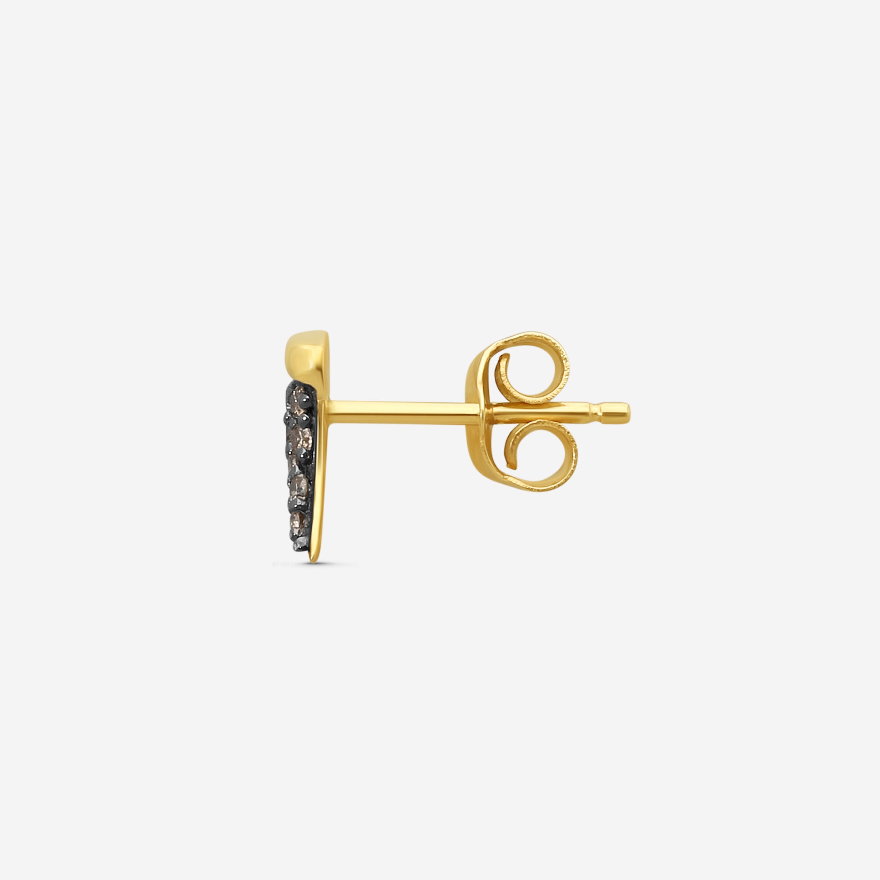 Sydney Evan Mini Horn 14K Yellow Gold Diamond Mono Stud Earrings S25383BND-YB - THE SOLIST