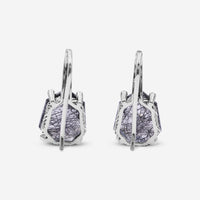Stephen Dweck Sterling Silver, Black Tourmalated Quartz Galactical and Diamonds Earrings SDE-52100