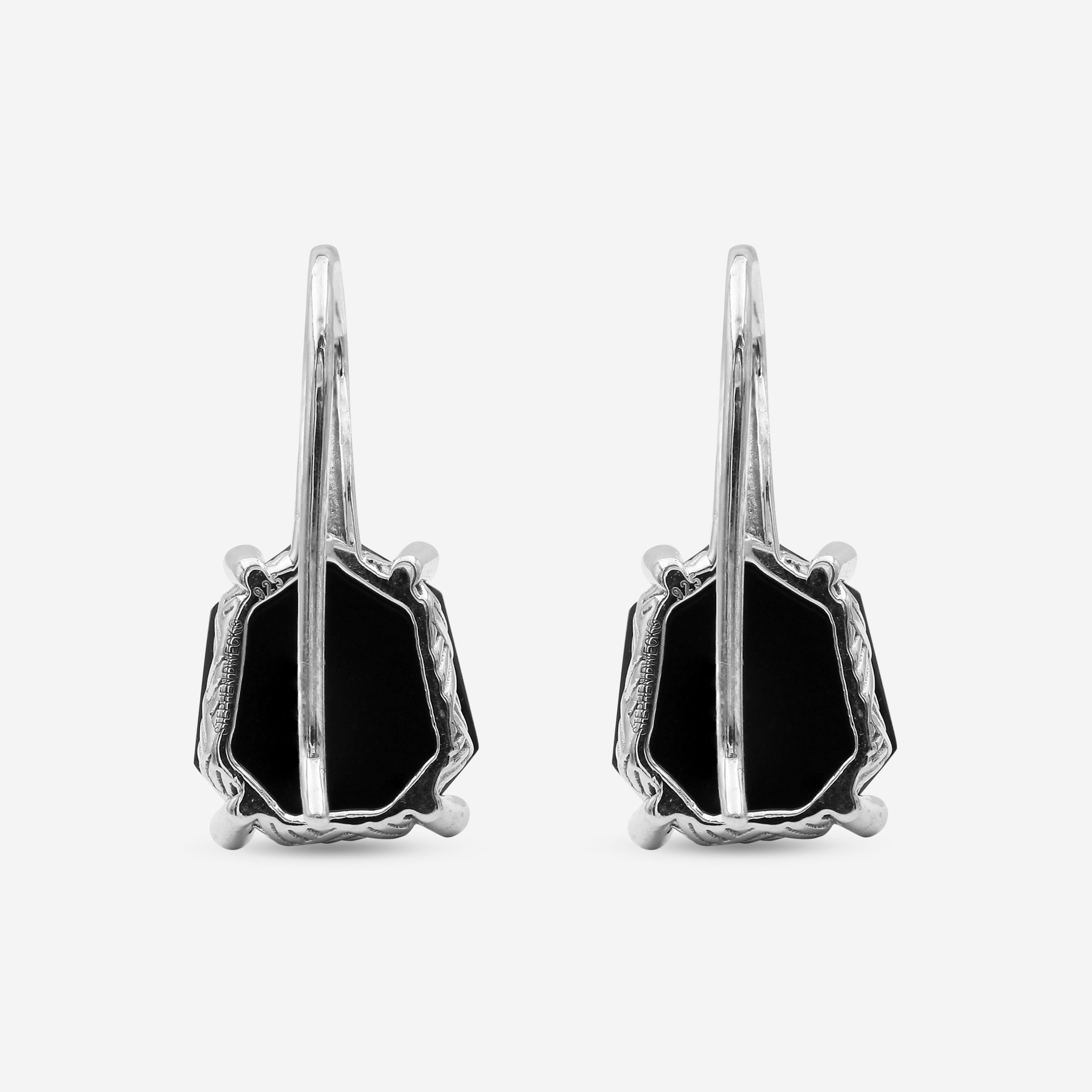 Stephen Dweck Sterling Silver, Faceted Natural Quartz Mother of Pearl Hematite and Champagne Diamond Galactical Earrings SDE-52104