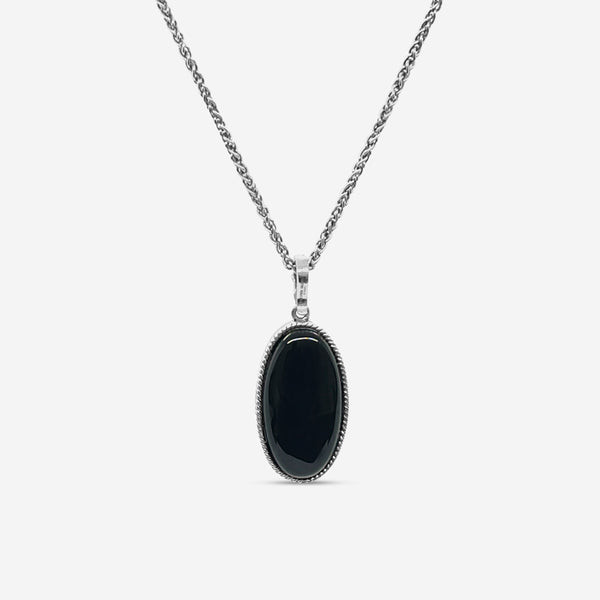 Stephen Dweck Sterling Silver, Black Onyx Reversible Necklace SDP-14005 - THE SOLIST
