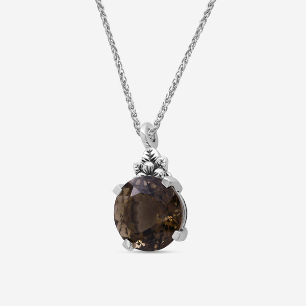 Stephen Dweck Streling Silver, Smokey Quartz Top Faceted Cone Pendant SDP-14083 - THE SOLIST