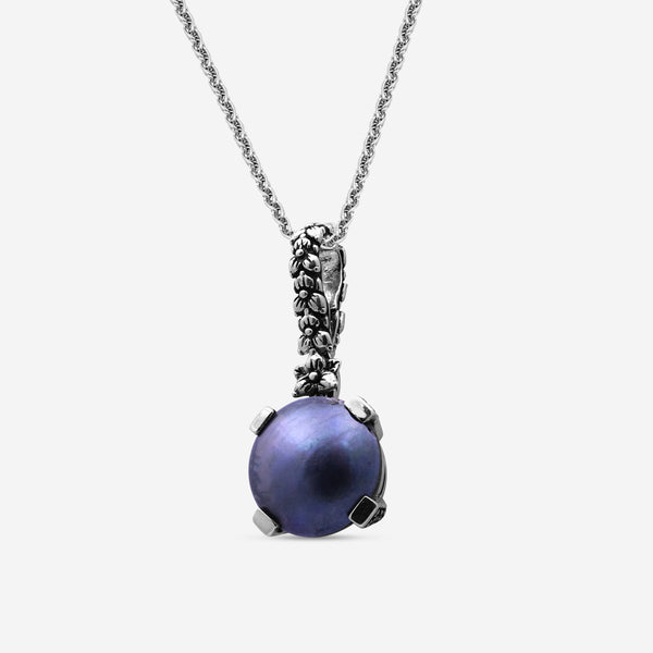 Stephen Dweck Sterling Silver, Round Sea Blue Pearl Pendant  SDP-24002 - THE SOLIST
