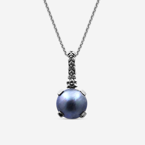 Stephen Dweck Sterling Silver, Round Sea Blue Pearl Pendant  SDP-24002 - THE SOLIST