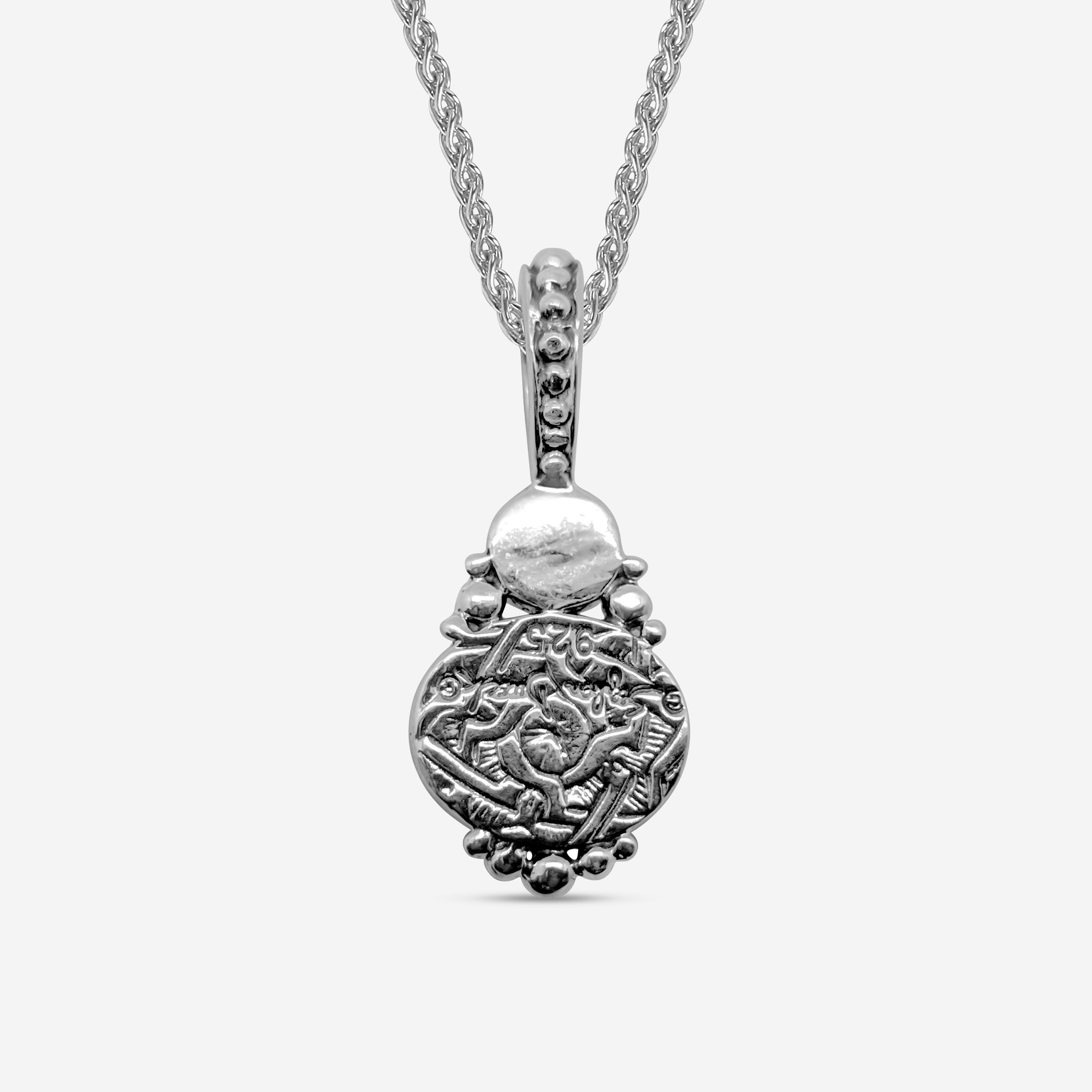 Stephen Dweck Sterling Silver, Pearl and Carved Natural Quartz Pendant SDP-34006