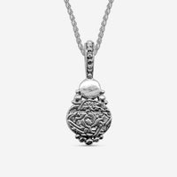 Stephen Dweck Sterling Silver, Pearl and Carved Natural Quartz Pendant SDP-34006