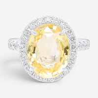 Diana M. Jewels 18K White Gold Sapphire & Diamond Statement Ring Sz. 6 SDR629