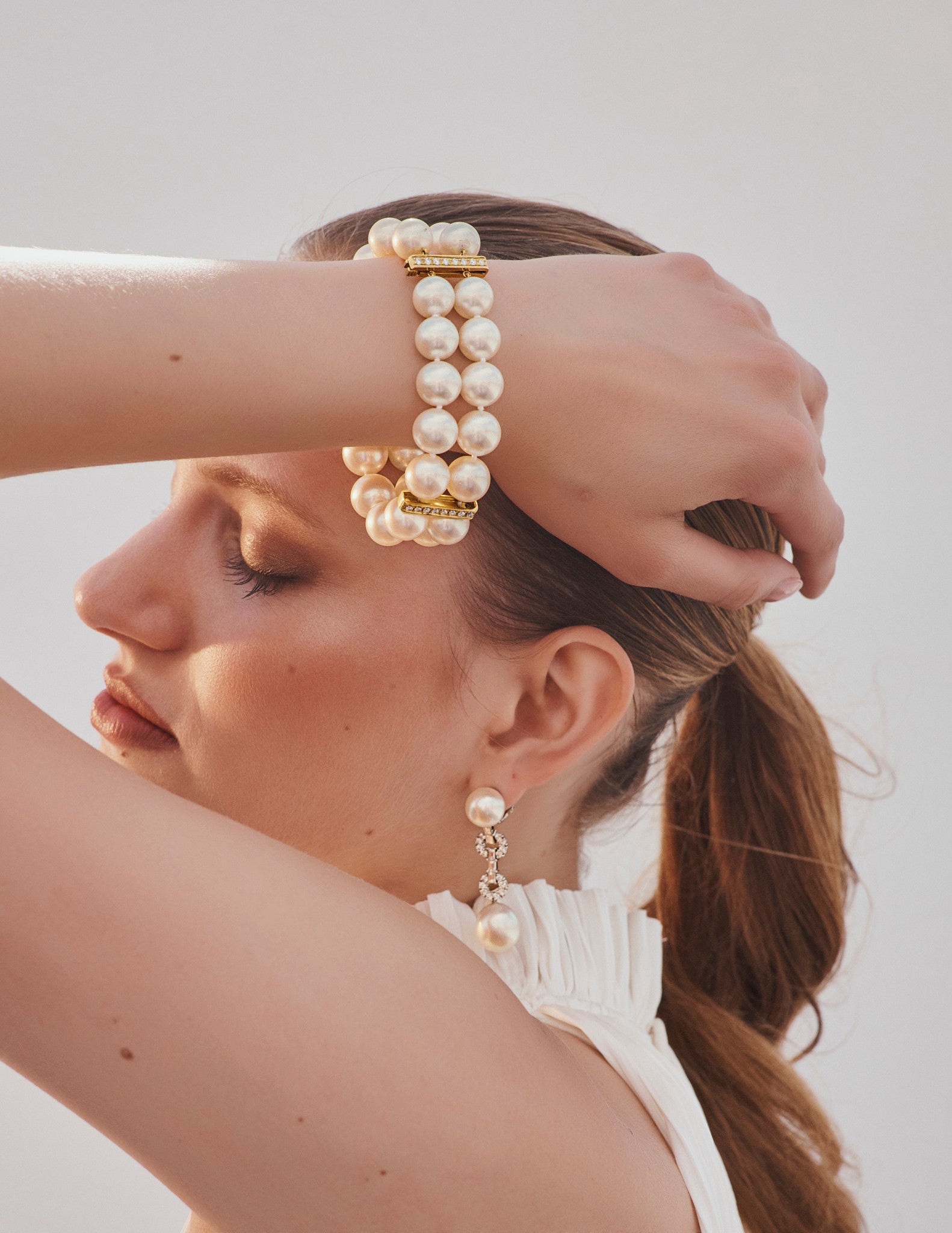 Assael 18K Yellow Gold Diamond & South Sea Cultured Pearl Bracelet B1655 - THE SOLIST
