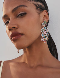 Diana M. Jewels 18K White Gold Sapphire & Diamond Chandelier Earrings CSE242 - THE SOLIST