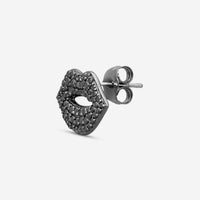 Sydney Evan Large Pavé Lips 14K Black Gold Black Diamond Mono Stud SJP1063BLK-B