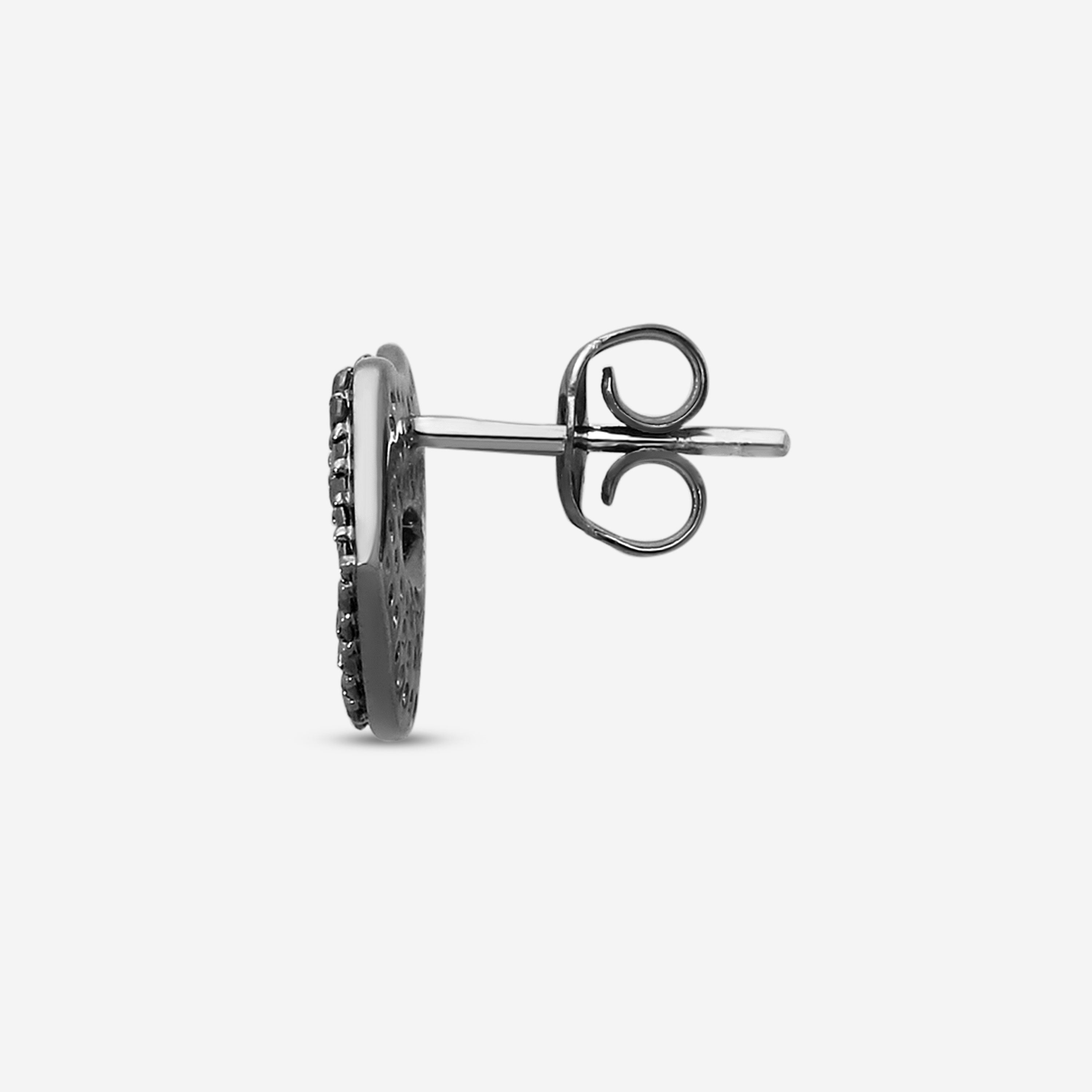 Sydney Evan Large Pavé Lips 14K Black Gold Black Diamond Mono Stud SJP1063BLK-B