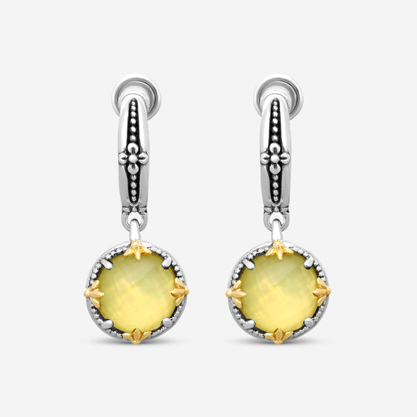 KONSTANTINO - "Gen K 2" Sterling Silver & 18k Yellow Gold, Yellow Agate Triplet Earrings (YEL: 10mm) - SKKJ721-649

Earring Dimensions: 1.19 x 0.50 in. - THE SOLIST