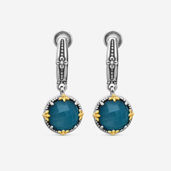 KONSTANTINO - "Gen K 2" Sterling Silver & 18k Yellow Gold, Blue Spinel Doublet Earrings (SPN: 10mm) - SKKJ721-650

Earring Dimensions: 1.19 x 0.50 in. - THE SOLIST