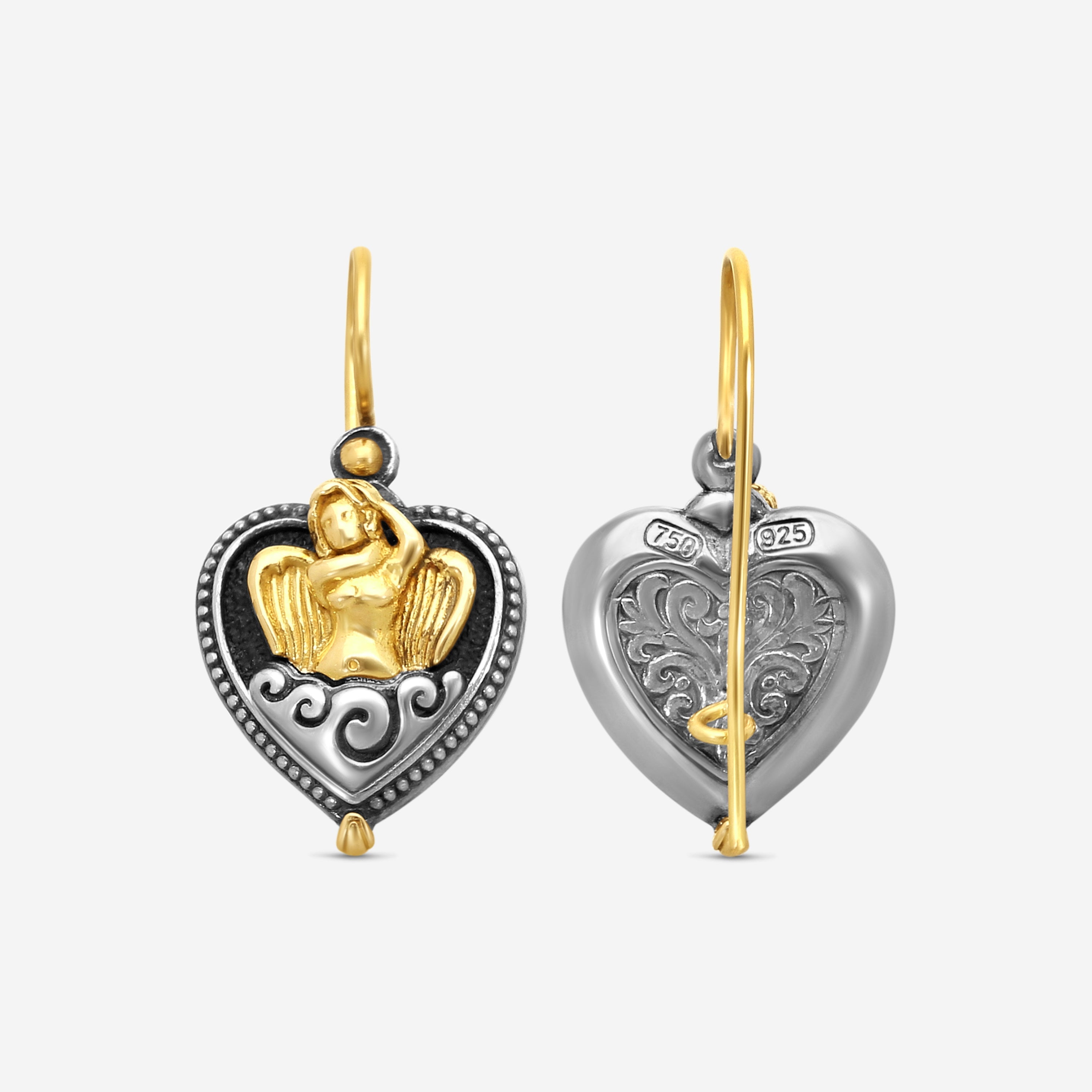 Konstantino Angelic Sterling Silver & 18K Yellow Gold Drop Earrings SKMK3185-130 - THE SOLIST