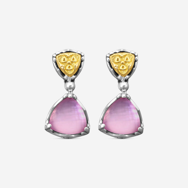 KONSTANTINO - "Gen K 2" Sterling Silver & 18k Yellow Gold, Pink Corundum Doublet Earrings (COR: 9mm) - SKMK3211-652

Earring Dimensions: 0.88 in. - THE SOLIST